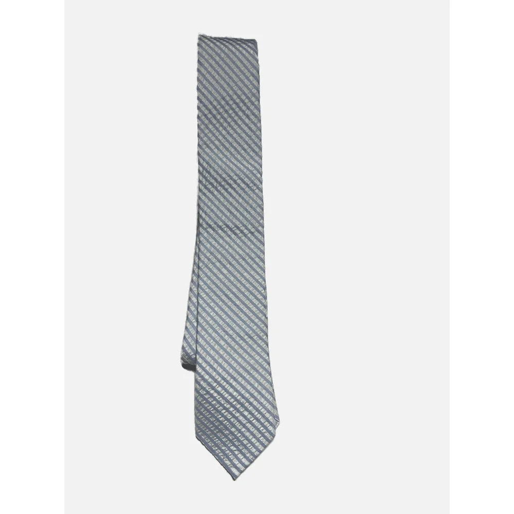 Crewcuts Tie Kids OS Blue‎ Seersucker Silk Cotton Blend Striped Formal Preppy